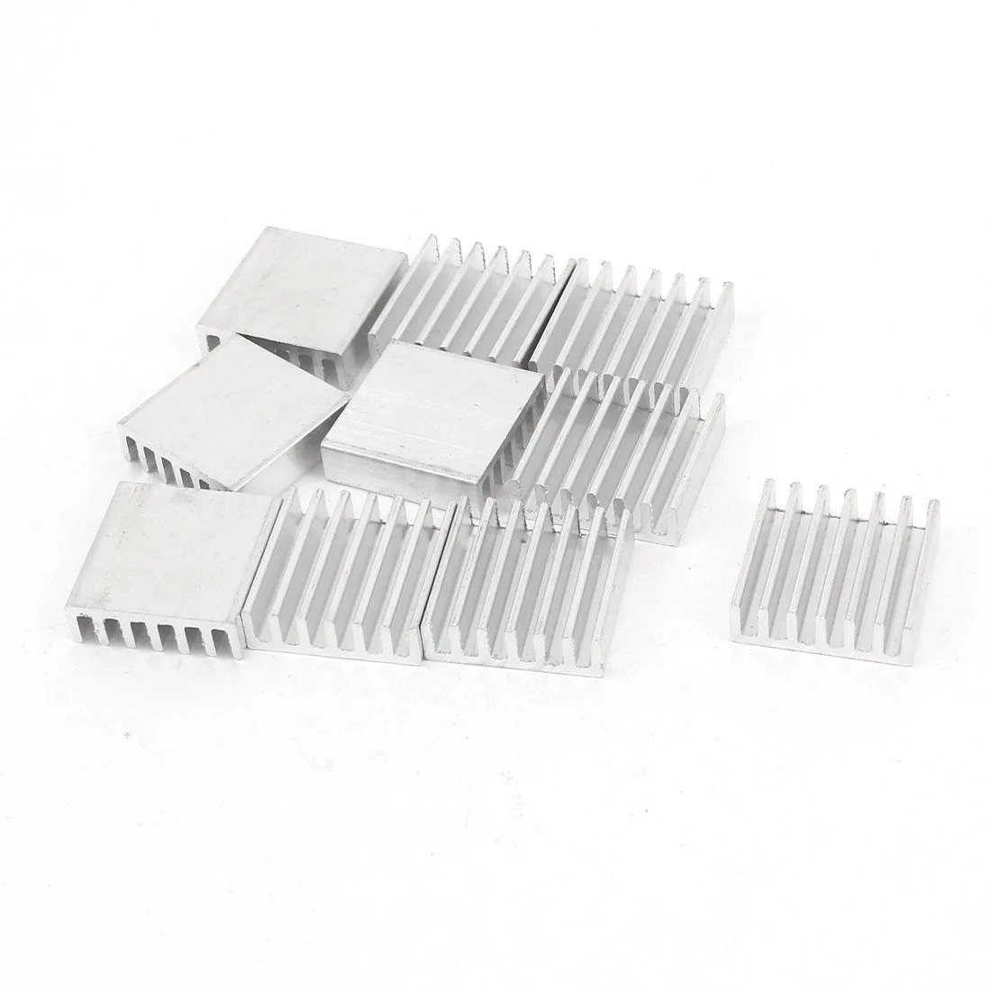 Unique-Bargains Unique-Bargains 10 Silver Tone Aluminum Heatsinks 20mm x 20mm x 6mm — product photo
