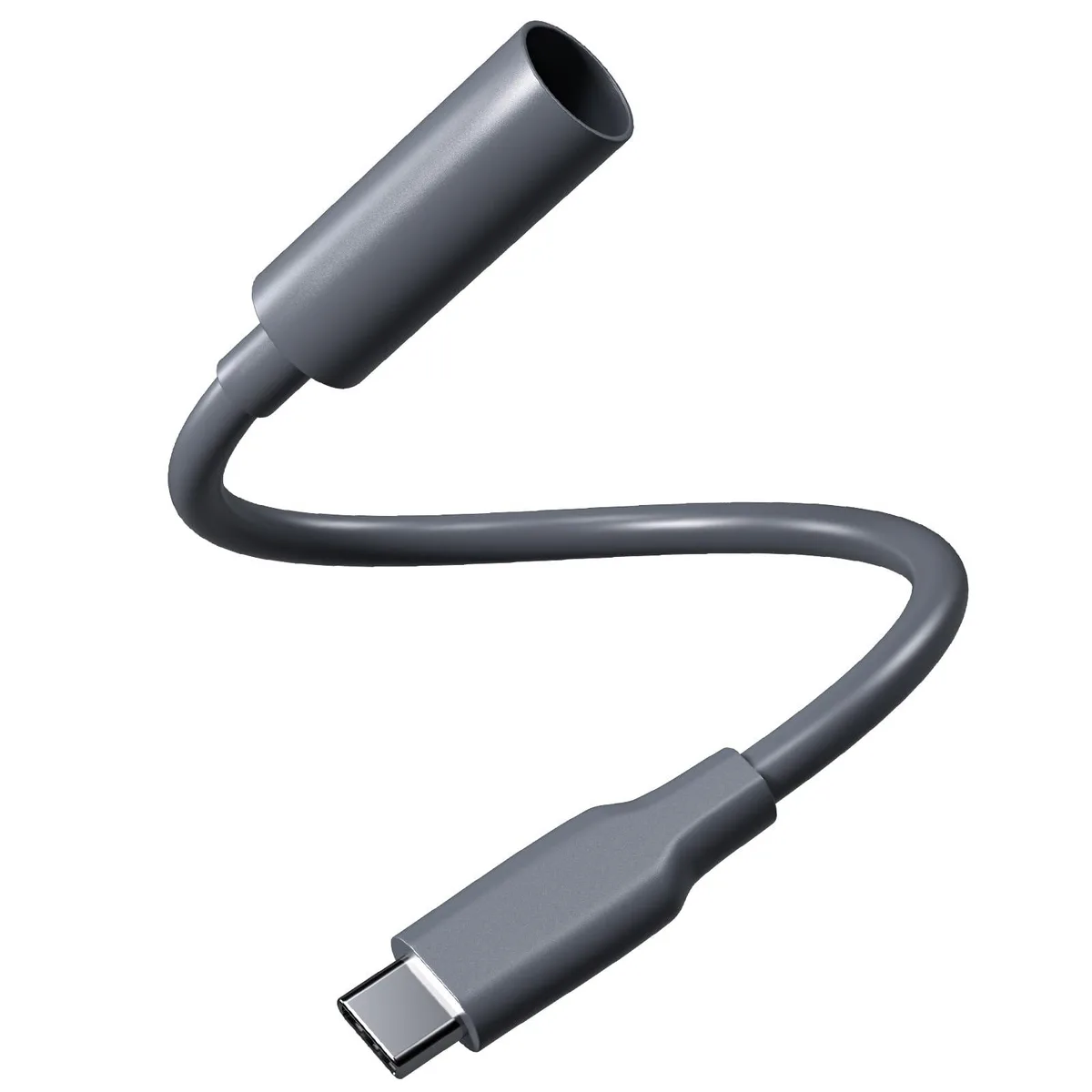 Grey USB-C male to 5.5mm DC female cable, 240mm, for Starlink Mini