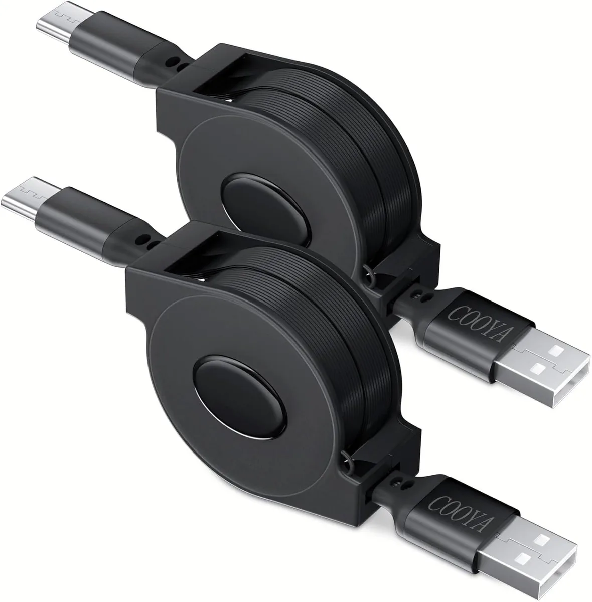 Mobee Mobee Retractable USB-C Cable 2-Pack 3.3 ft 2.0 A 480 Mbps — product photo