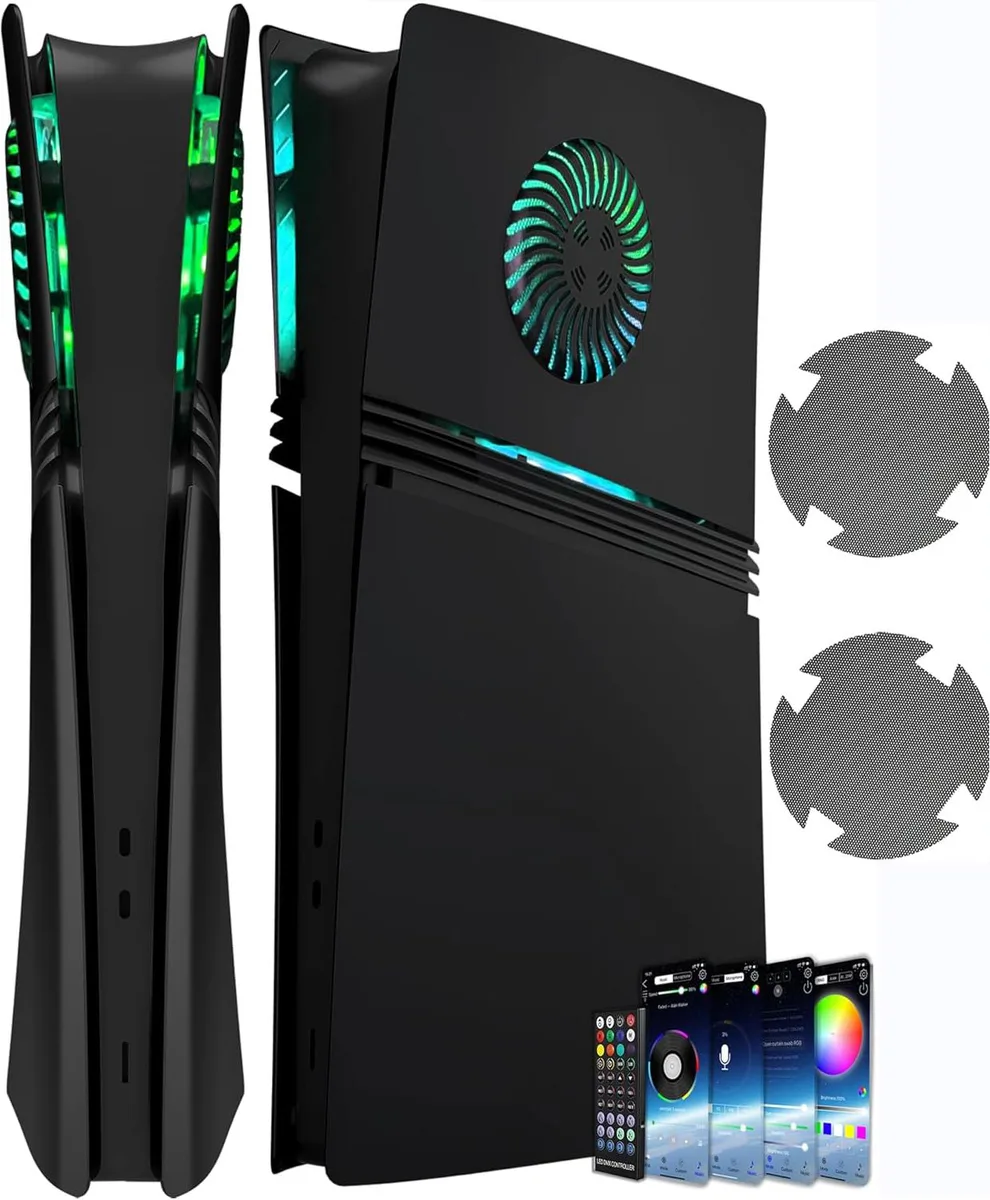 BONAEVER BONAEVER Faceplate for PS5 Pro Digital Edition with RGB Light Strip and Dust Filter — product photo