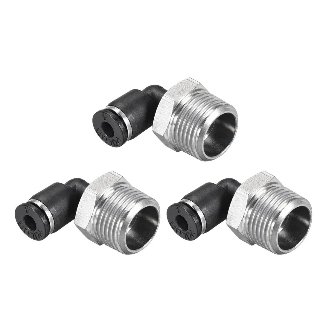 Unique-Bargains Unique-Bargains MPL4-03 90° Swivel Elbow 4mm x 3/8 NPT Pneumatic Accessory 3pcs — product photo