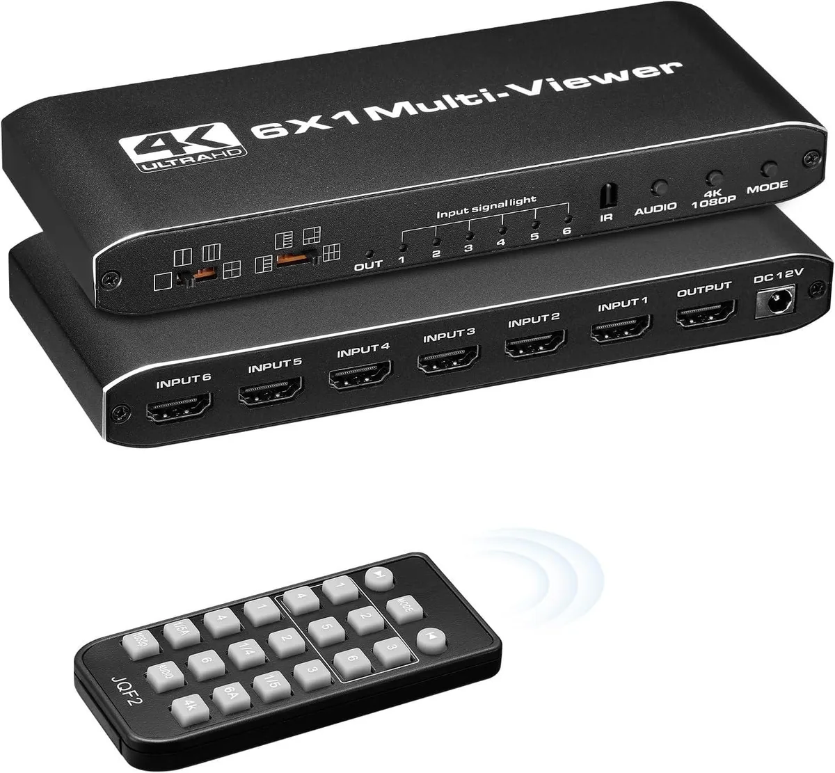 Jansicotek Jansicotek HDMI 6x1 Multi-Viewer Seamless Switch 4K@30Hz 8 Modes Remote Control — product photo