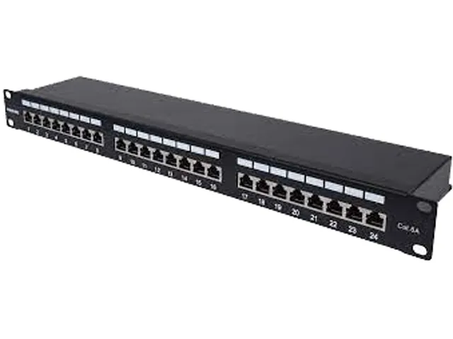 Intellinet Intellinet 720861 Cat6a Shielded Patch Panel 24-Port FTP 1U 90° Top-Entry — product photo