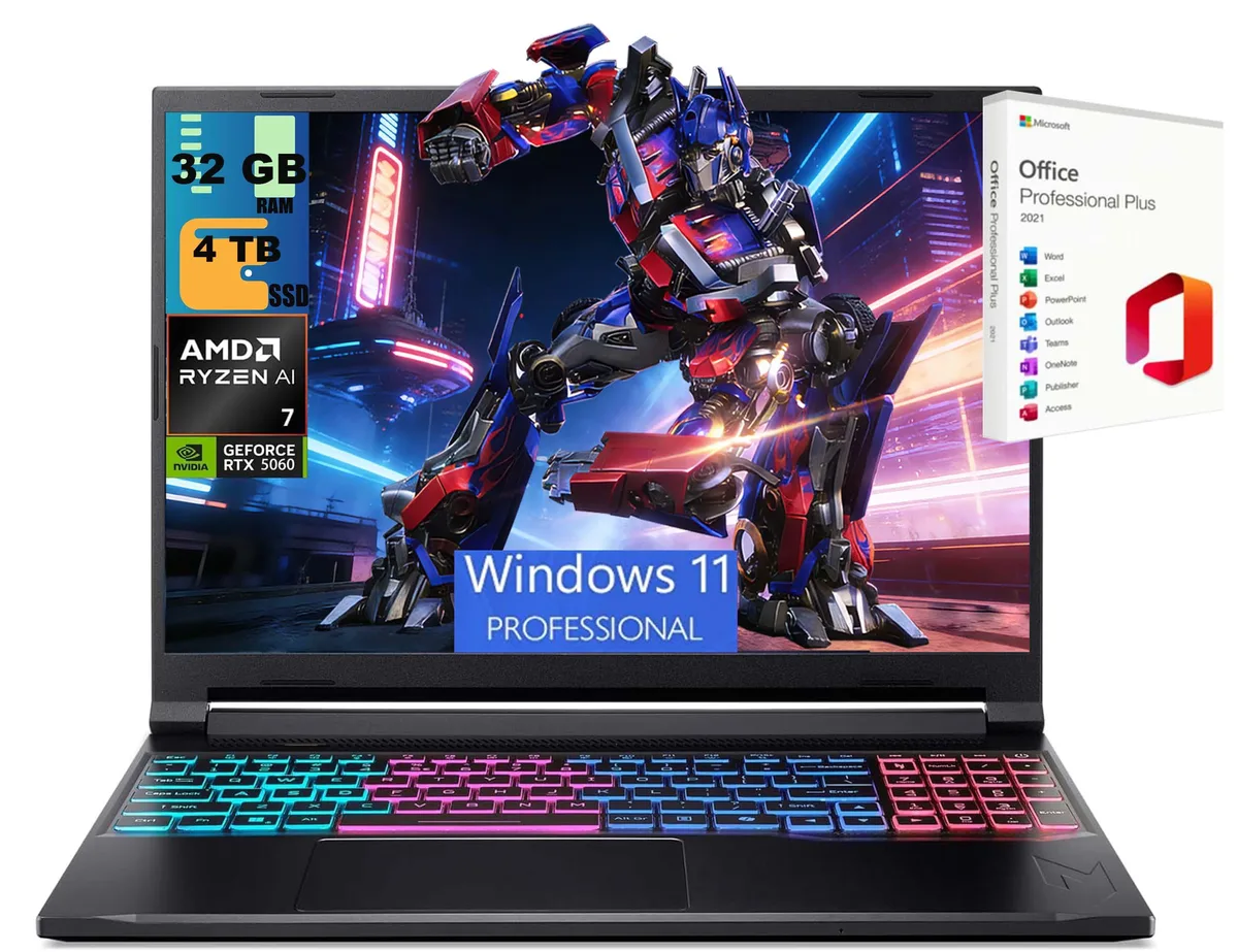 Acer America Acer Nitro V 16 gaming laptop Ryzen AI 7 350 RTX 5060 32GB 4TB 16 180Hz — product photo