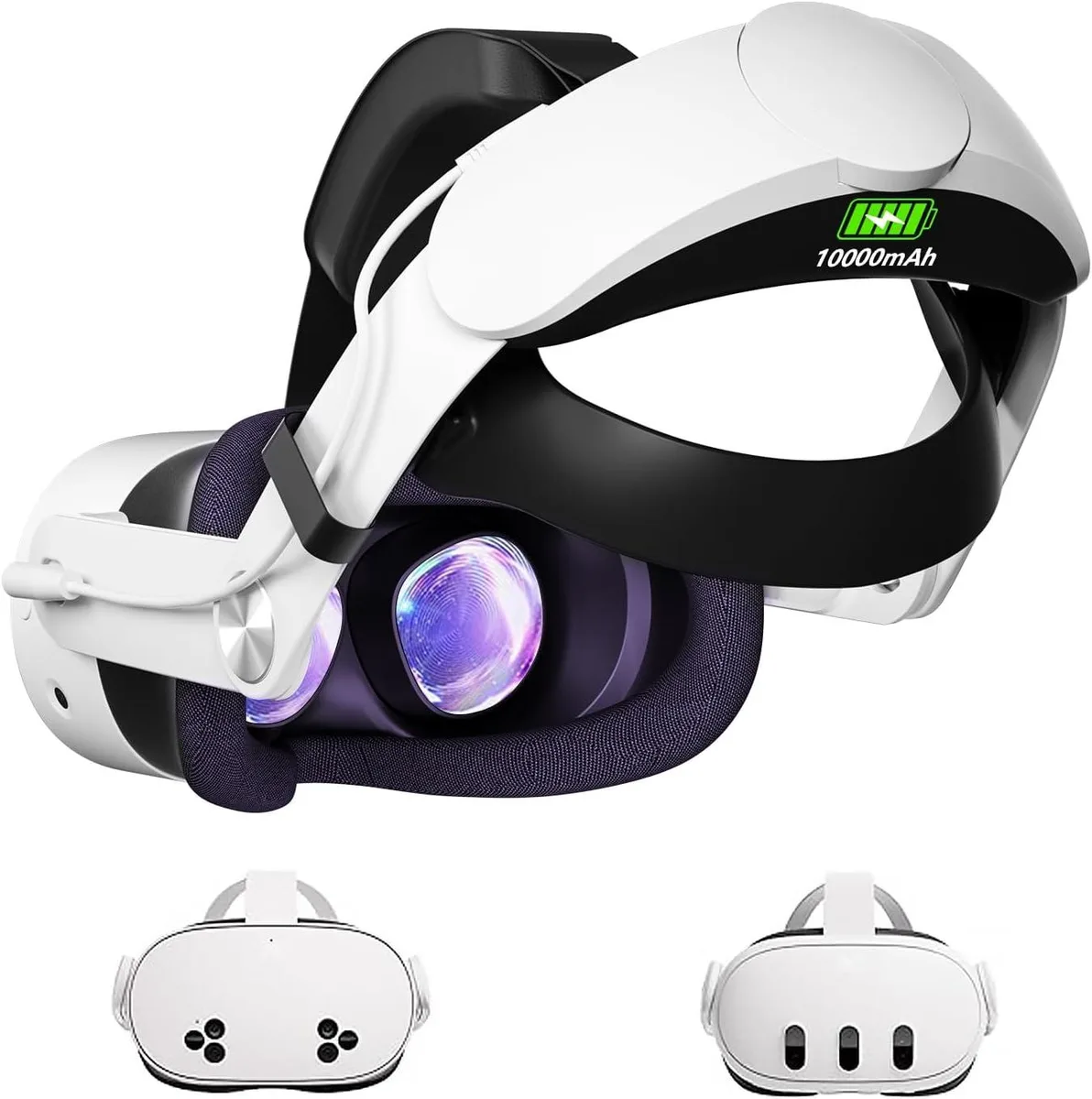 BONAEVER BONAEVER Battery Head Strap 10000mAh White for Meta Quest 3/3S — product photo