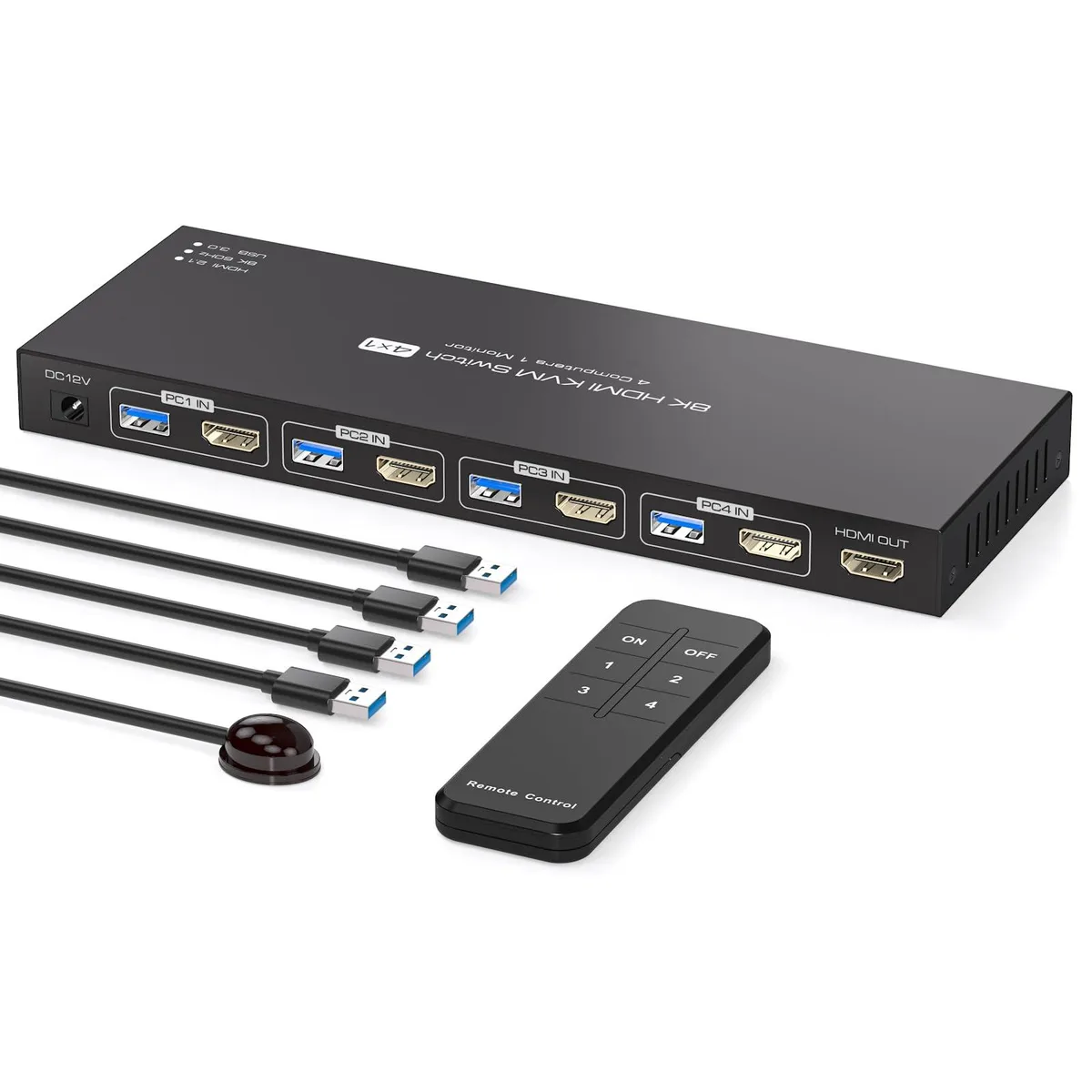  TRENDnet SW2410317003 8K HDMI KVM Switch 4 Ports 4K144Hz USB 3.0 — product photo