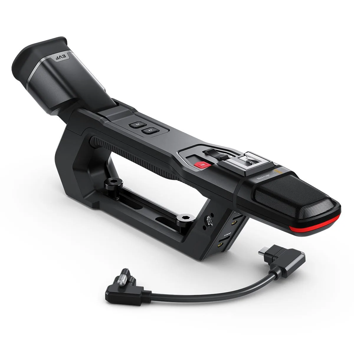 Blackmagic PYXIS Pro top handle with OLED viewfinder and stereo mic