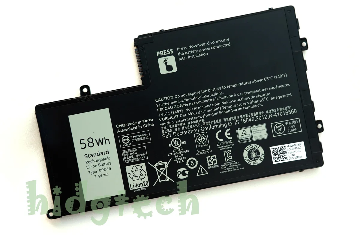 Beisite Beisite 0PD19 58Wh 7.4V laptop battery for Inspiron Latitude — product photo