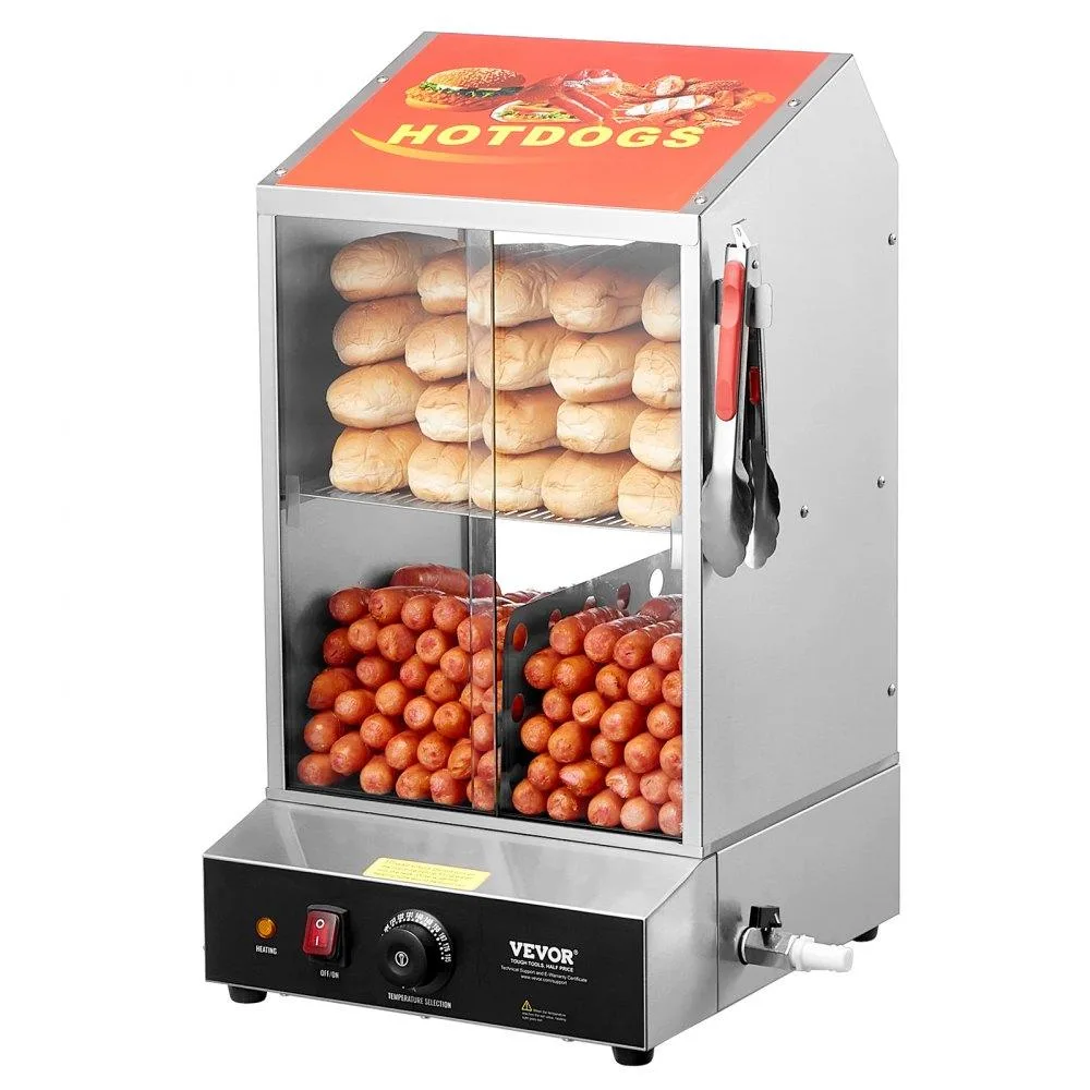 VEVOR VEVOR 39QT 2-Tier Hot Dog Steamer 86-185°F Stainless Steel — product photo