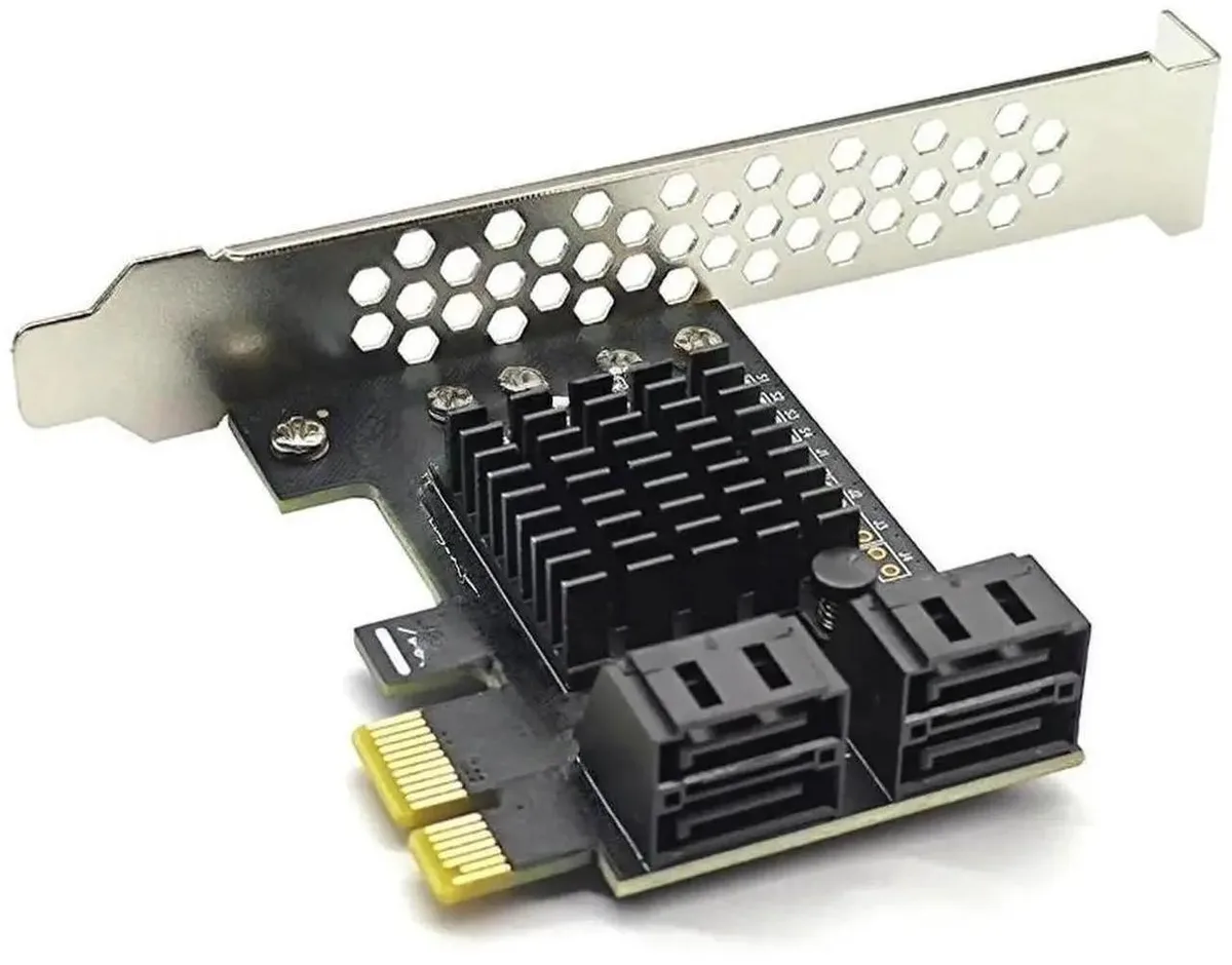 SMUGDESK SMUGDESK 4Port SATA 3.0 PCIe x1 Gen3 Adapter Card ASMedia ASM1064 — product photo