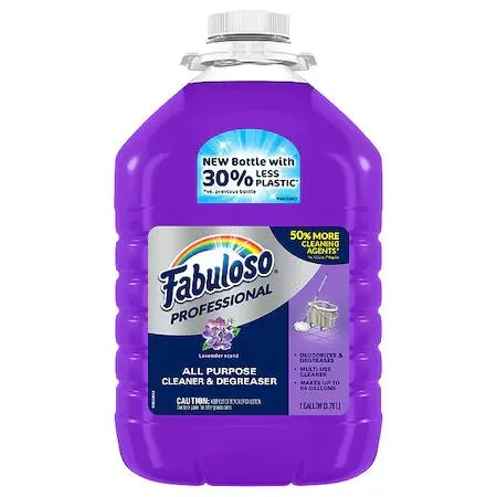 One-gallon plastic bottle of lavender liquid cleaner