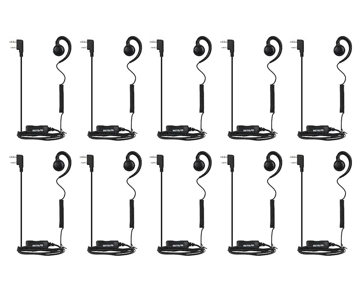 KEHIPI KEHIPI Swivel Earpiece with Mic, Coil Tube, C-Shape Earhook, 10 Pack — product photo