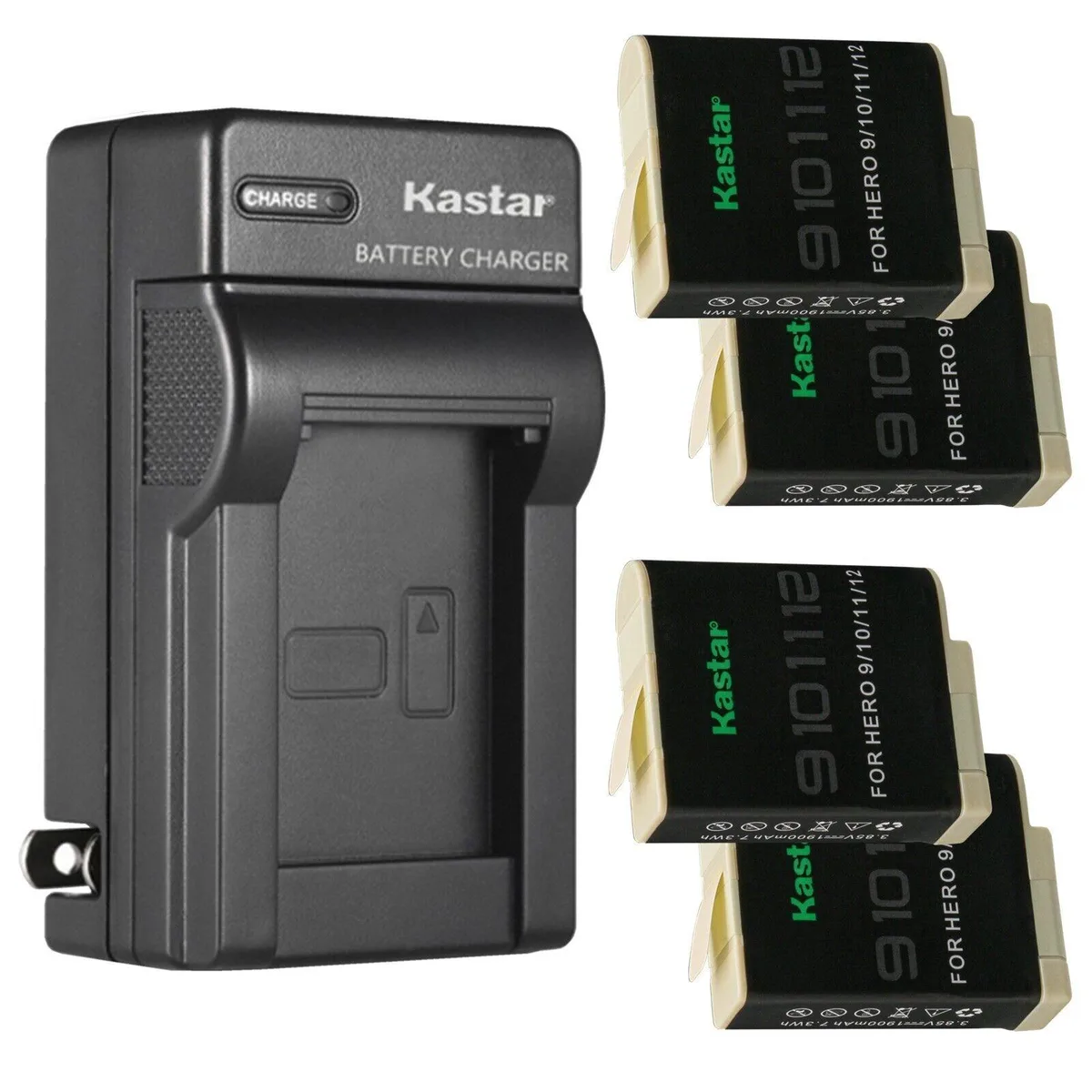 Kastar Kastar 4-Pack Battery &amp; AC Wall Charger for GoPro HERO 12/11/10/9 — product photo