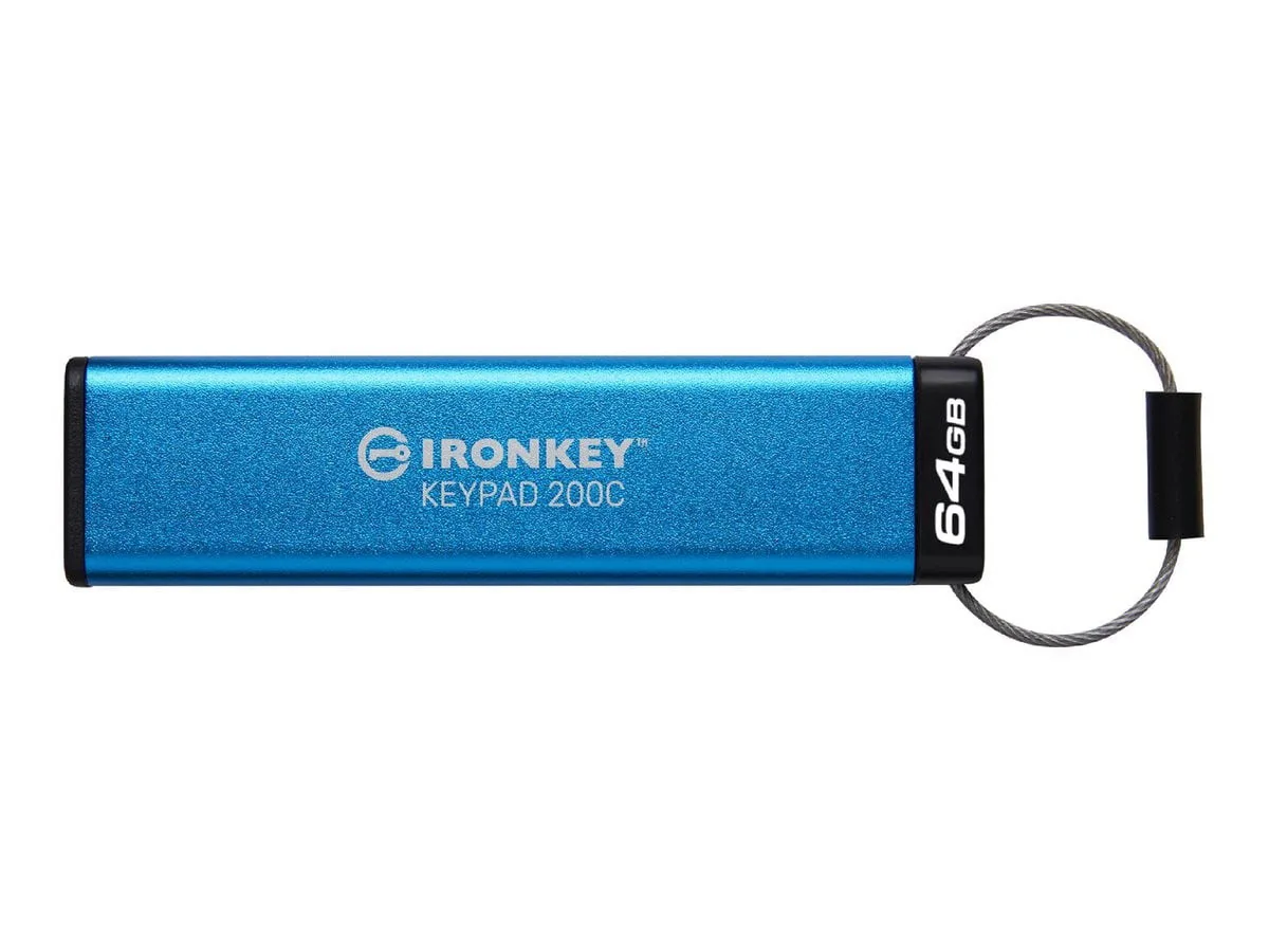 Kingston Technology Corp. Kingston Technology Corp. IronKey Keypad 200 64GB USB 3.2 Type-C Flash Drive IKKP200C64GB — product photo