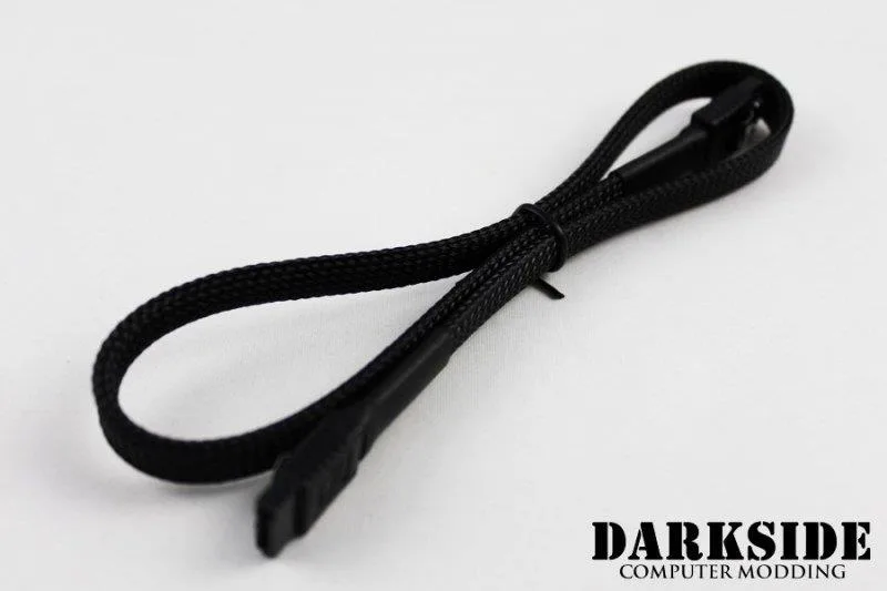 Darkside Computer Modding Darkside Computer Modding 45cm SATA 3.0 180° to 180° Data Cable with Latch Jet Black — product photo
