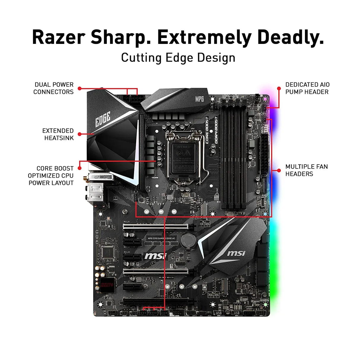 MSI MSI MPG Z390 GAMING EDGE AC Intel M.2 Desktop motherboard — product photo