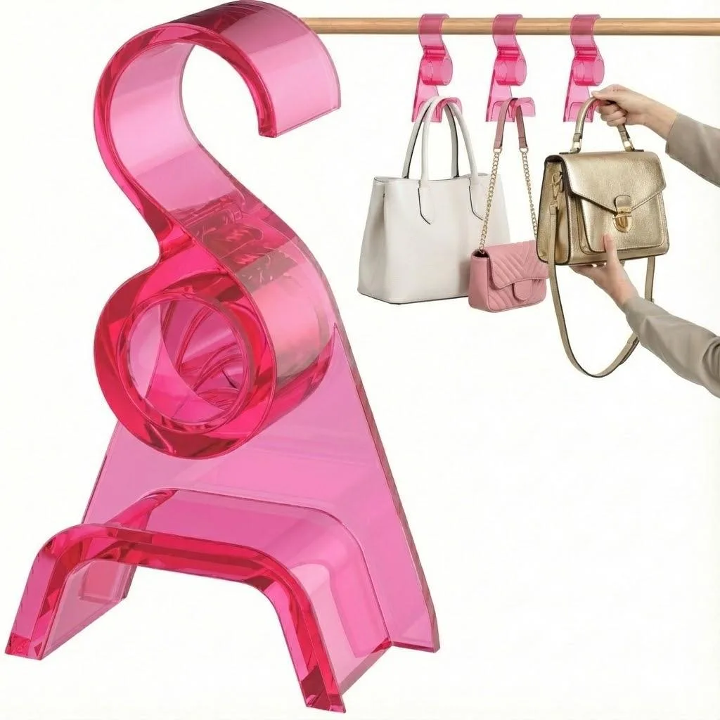 Vandue Corporation Vandue Corporation Wide Arch Acrylic Handbag Hanger Pink 70 lbs .2500 — product photo