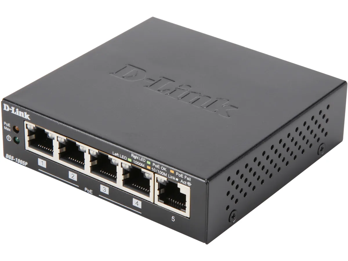 D-Link D-Link DGS-1005P 5-Port Gigabit Desktop Network Switch with 4 PoE Ports — product photo