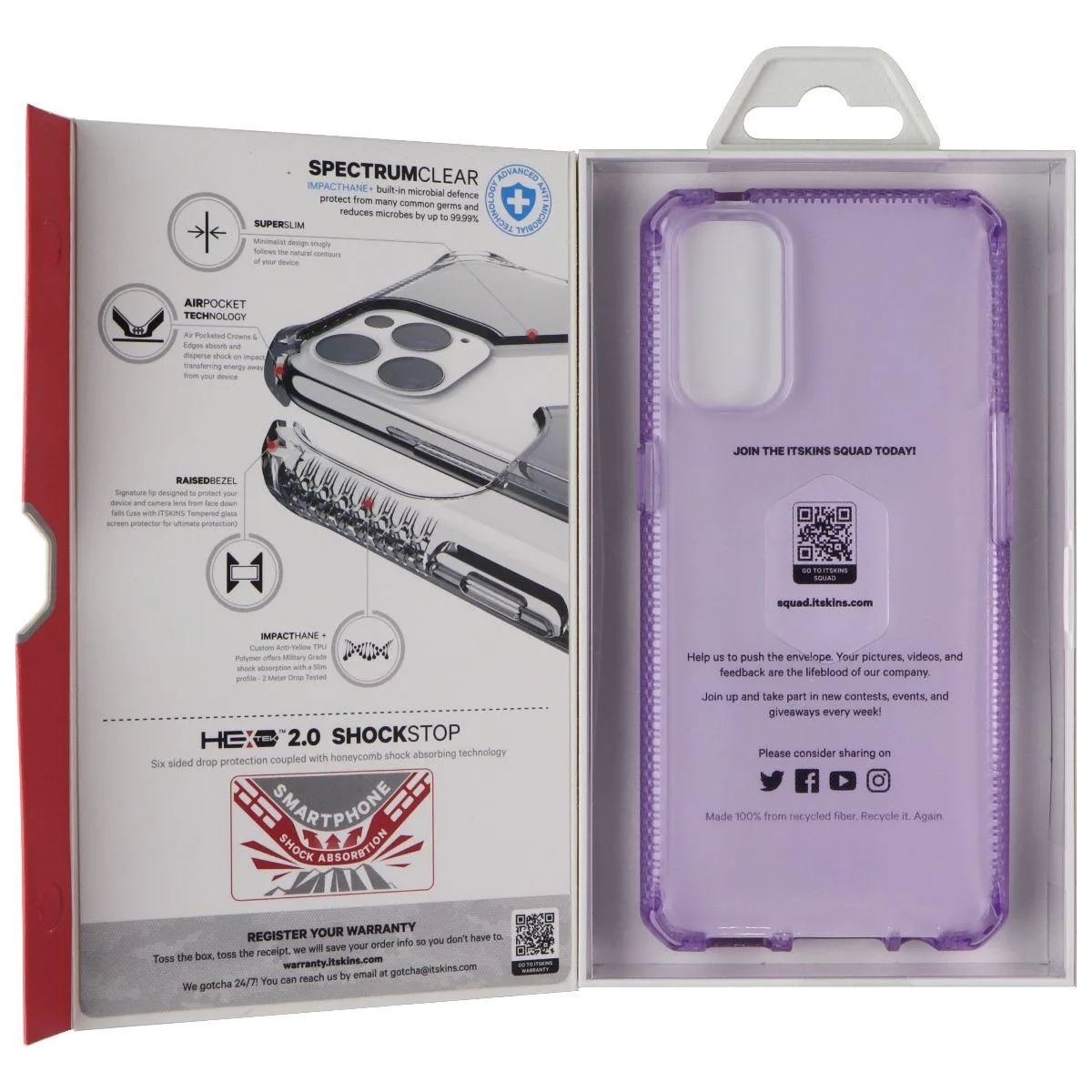 ITSKINS ITSKINS Spectrum Clear Case OPPO Reno4 5G/4G Light Purple — product photo