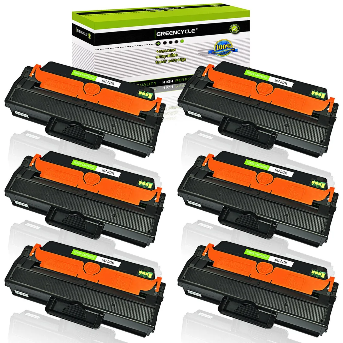 GREENCYCLE GREENCYCLE MLT-D115L Black Toner Cartridge 6 Pack 3000 Pages — product photo
