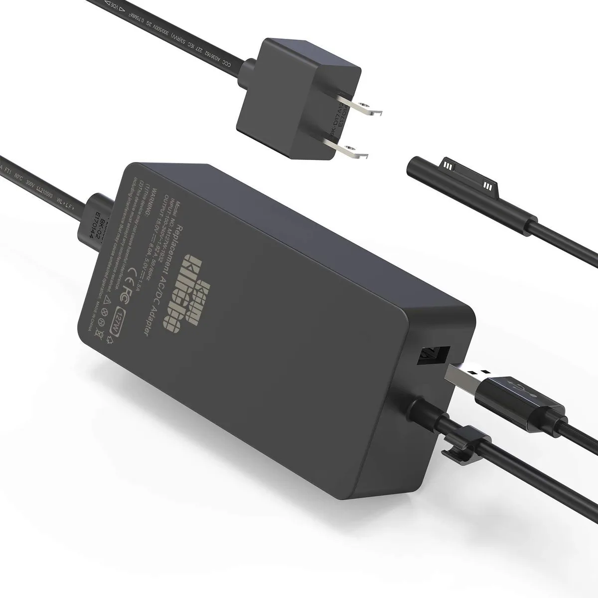 Kenuco Kenuco 127W Surface Book charger with USB port — product photo