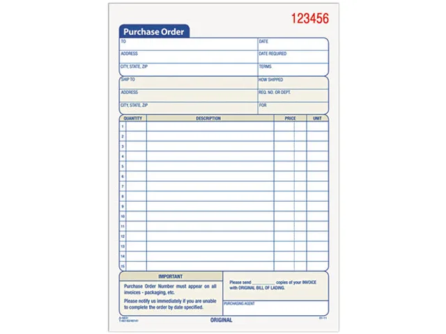 TOPS TOPS 46140 Purchase Order Book, Two-Part Carbonless, 50 Sets — product photo