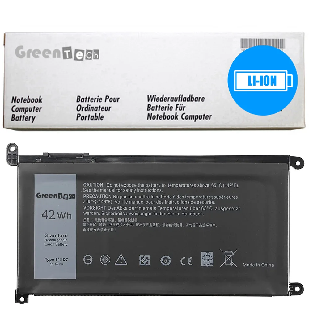 NShi NShi 51KD7 laptop battery 11.4V 42WHR for Dell Chromebook 11 3180 3189 5190 3181 — product photo