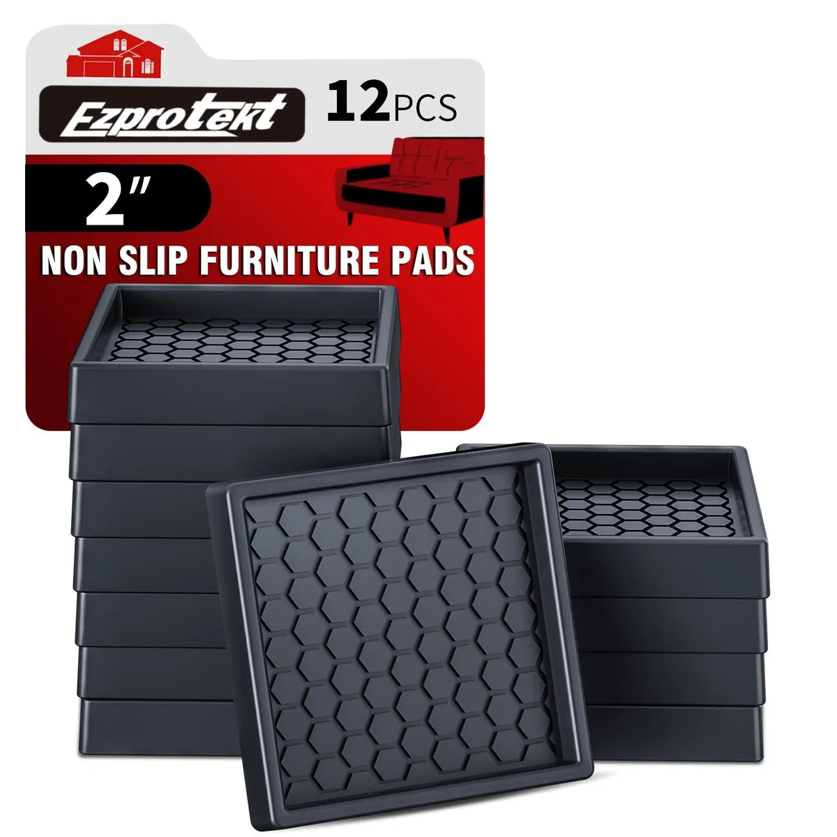  Ezprotekt EZ-9252 12-pack 2" furniture caster cups — product photo