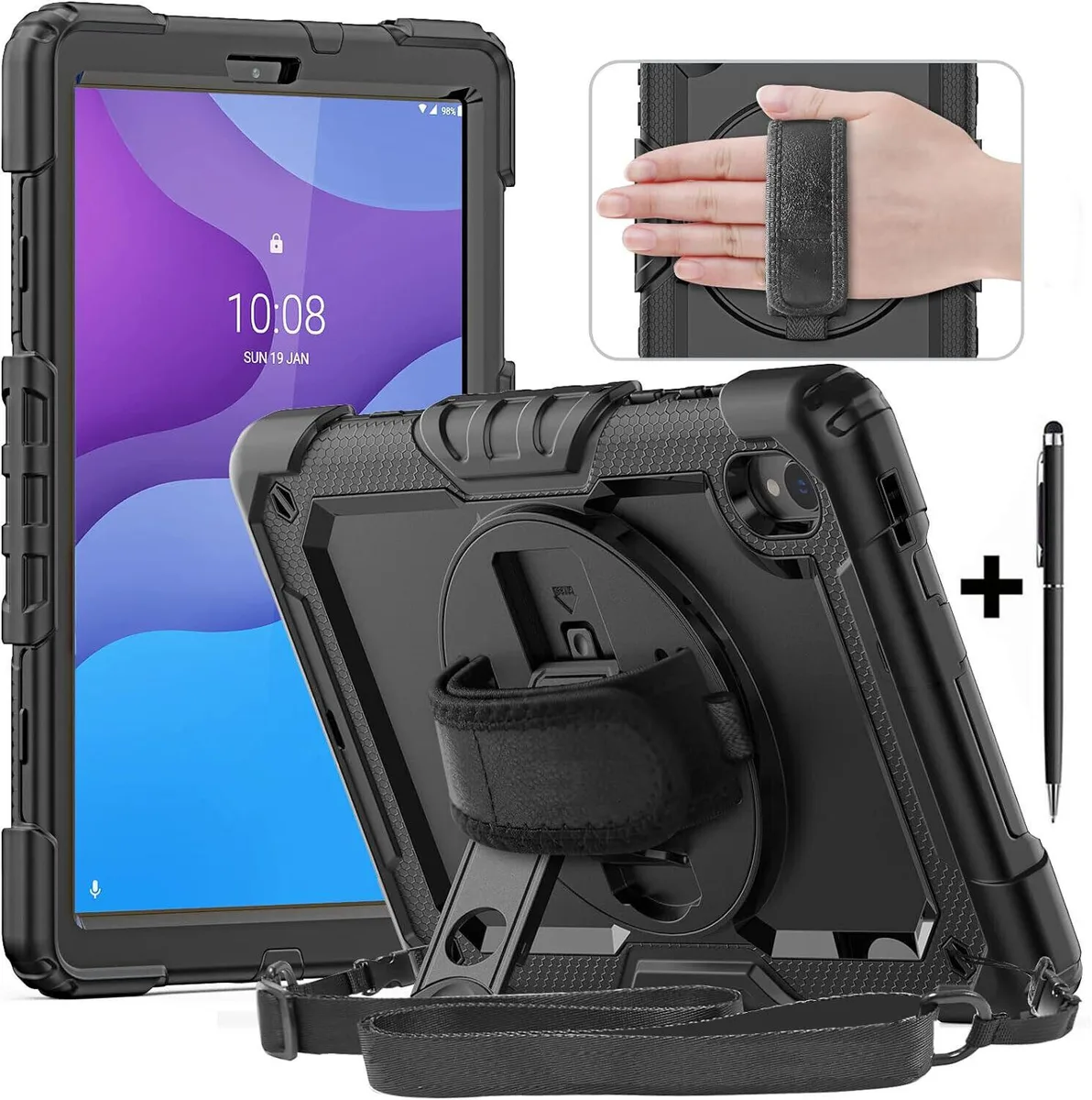 BONAEVER BONAEVER Case for Lenovo Tab M10 HD 2nd Gen 10.1 Inch 2020 TB-X306F/X Black — product photo