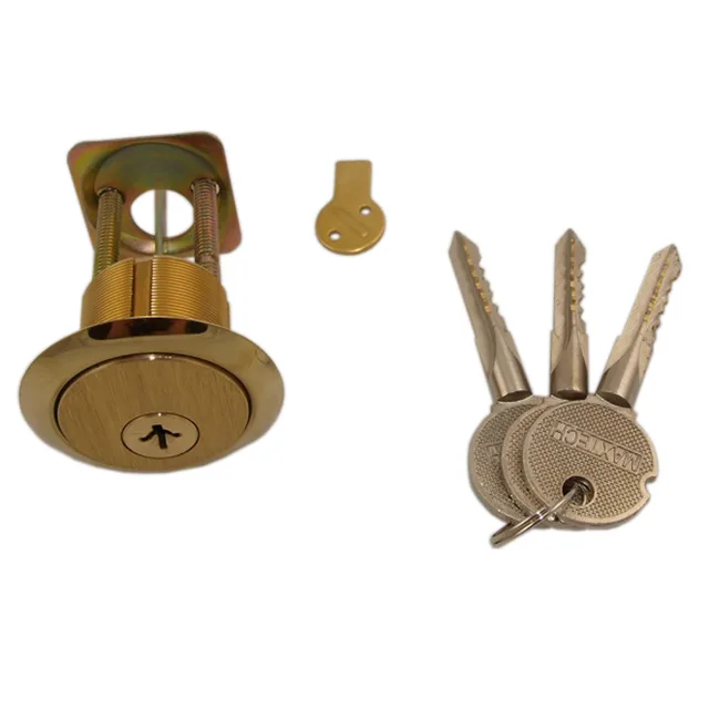 MAXTECH MAXTECH 1081 18 Pin Rim/Mortise Interchangeable Door Lock Cylinder Satin Brass — product photo