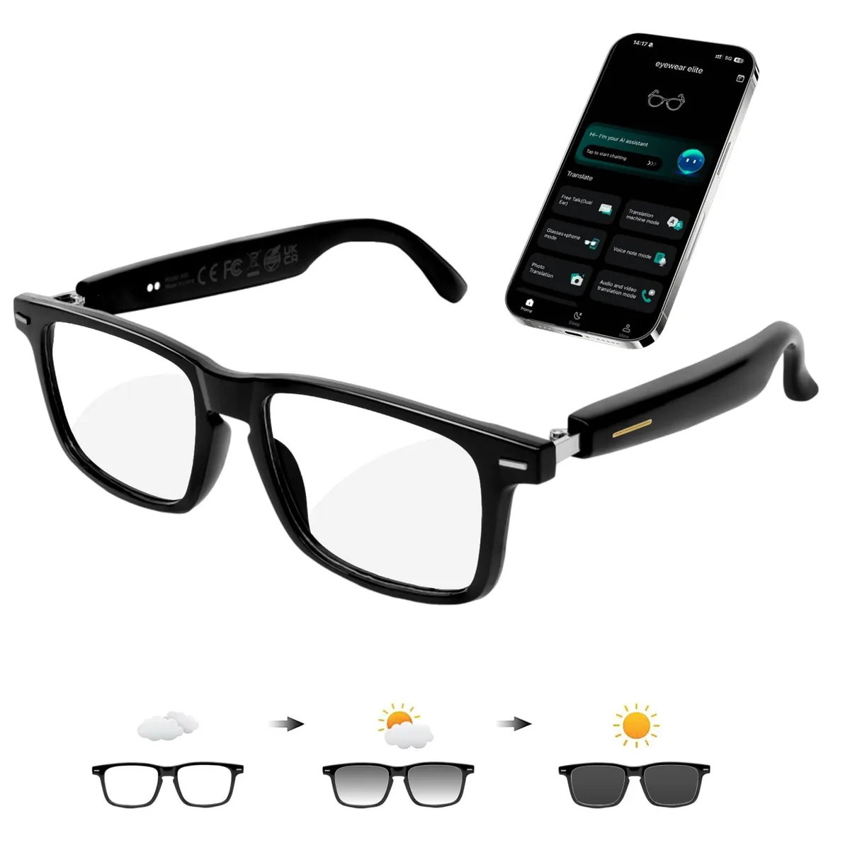  loangyunfone KL38-L eyeglass frame Brown 33g 164 languages — product photo
