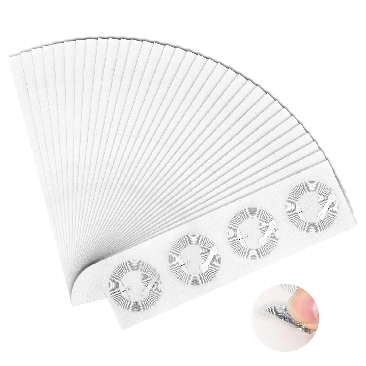 Sheet of 100 round white NFC stickers 2.5 cm diameter