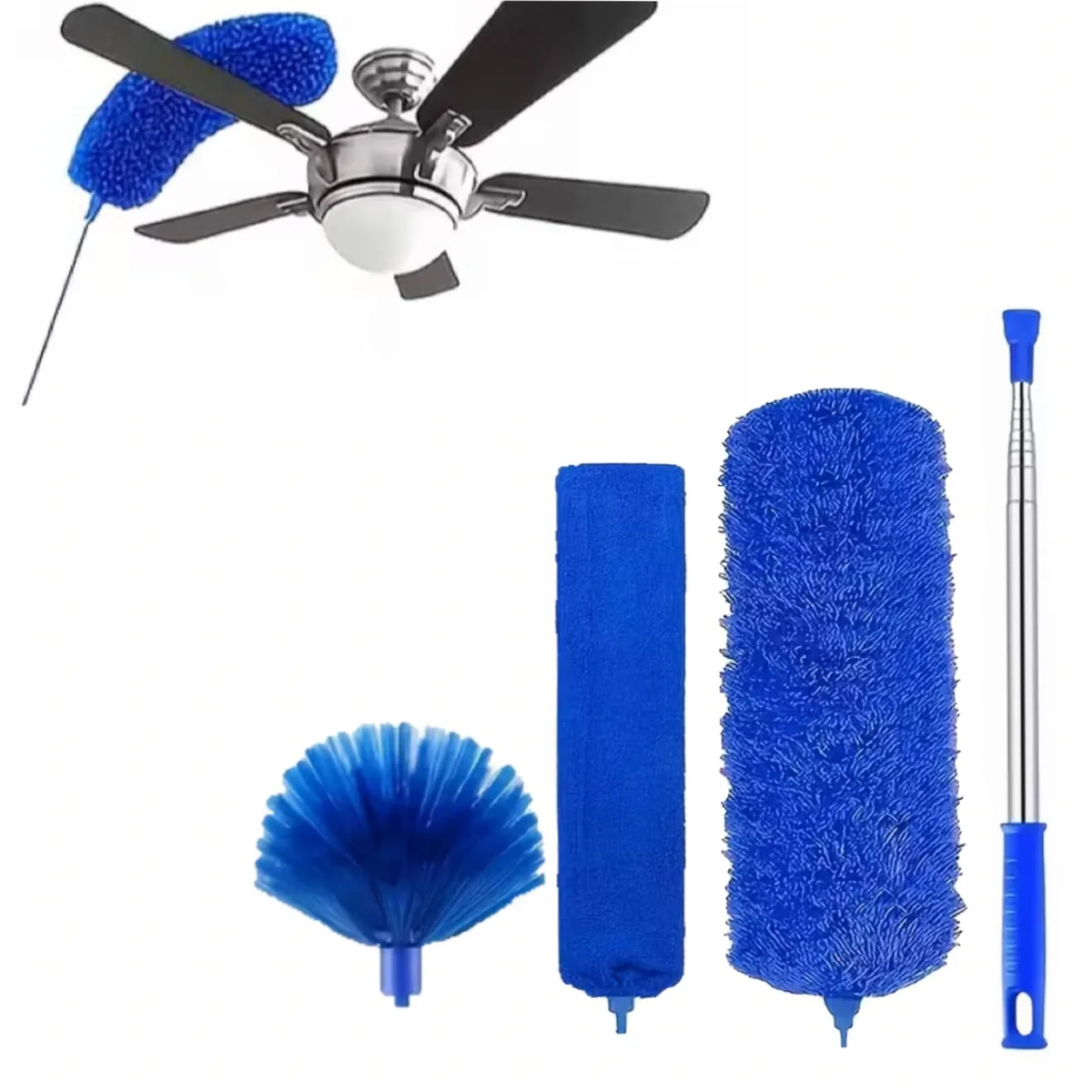 3M four-piece duster kit with 110-inch telescopic pole and washable microfiber heads