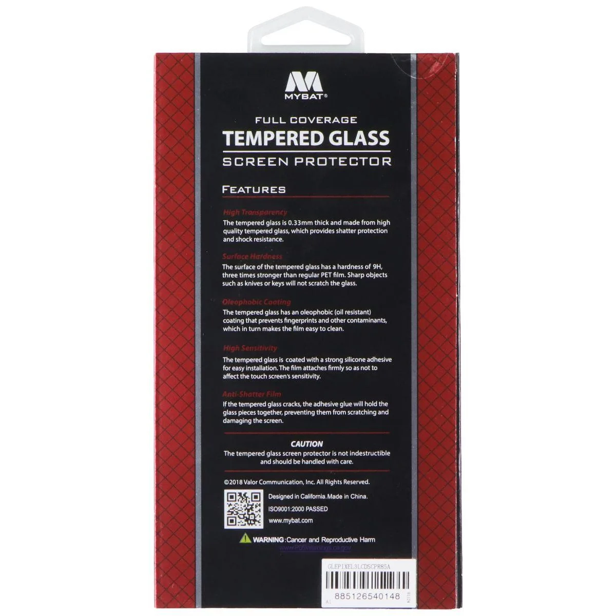 Mybat Mybat 9H Tempered Glass Screen Protector for Google Pixel 3 — product photo