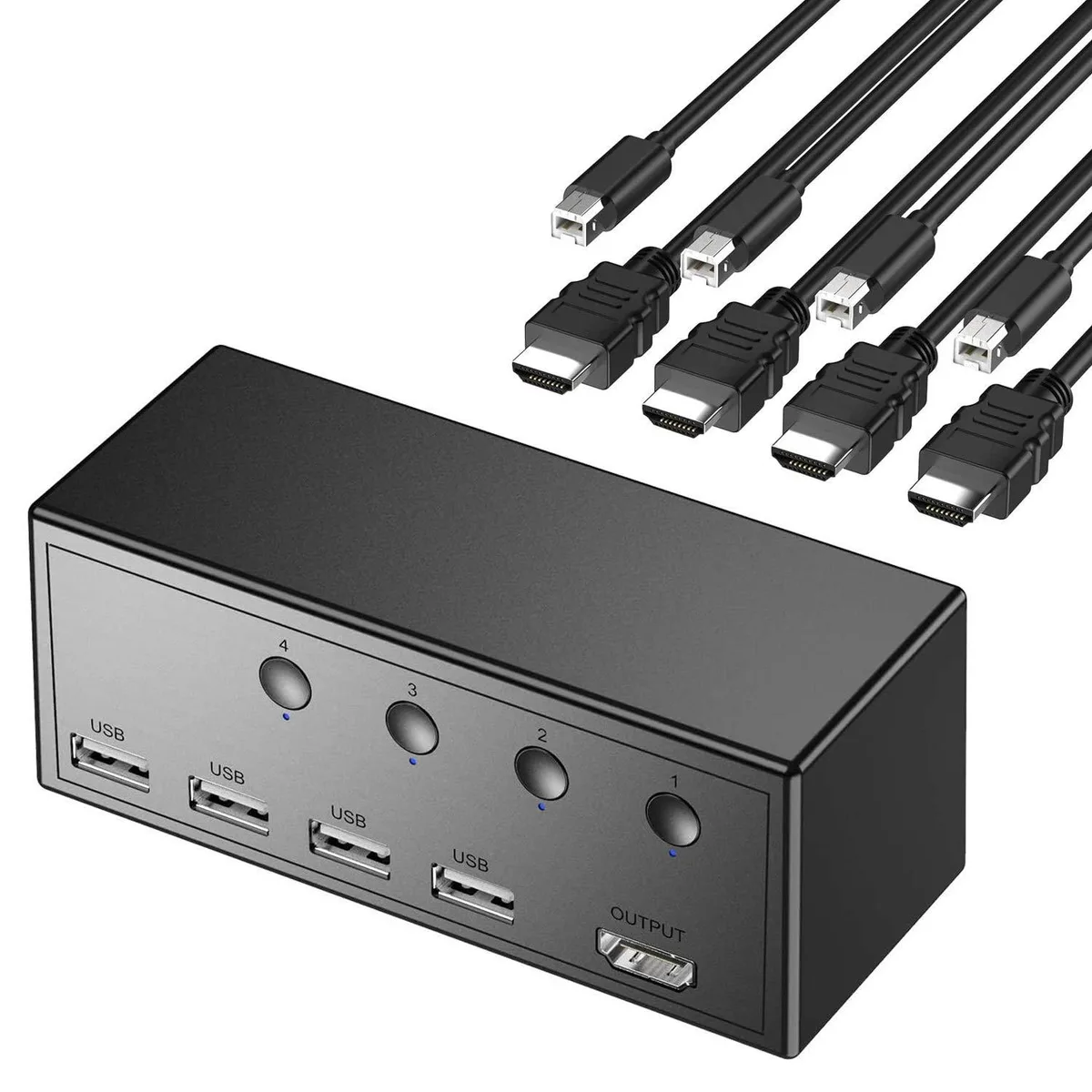 FOCUSTEC FOCUSTEC 4-Port USB HDMI KVM Switch 4K@30Hz — product photo