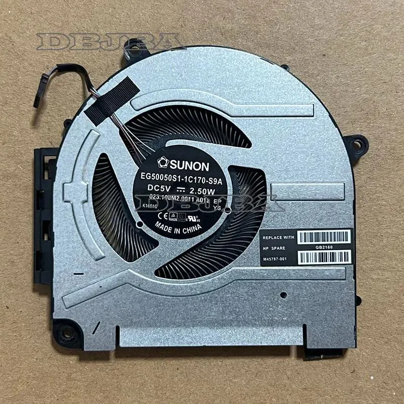 Small black laptop GPU cooling fan with cable and connector