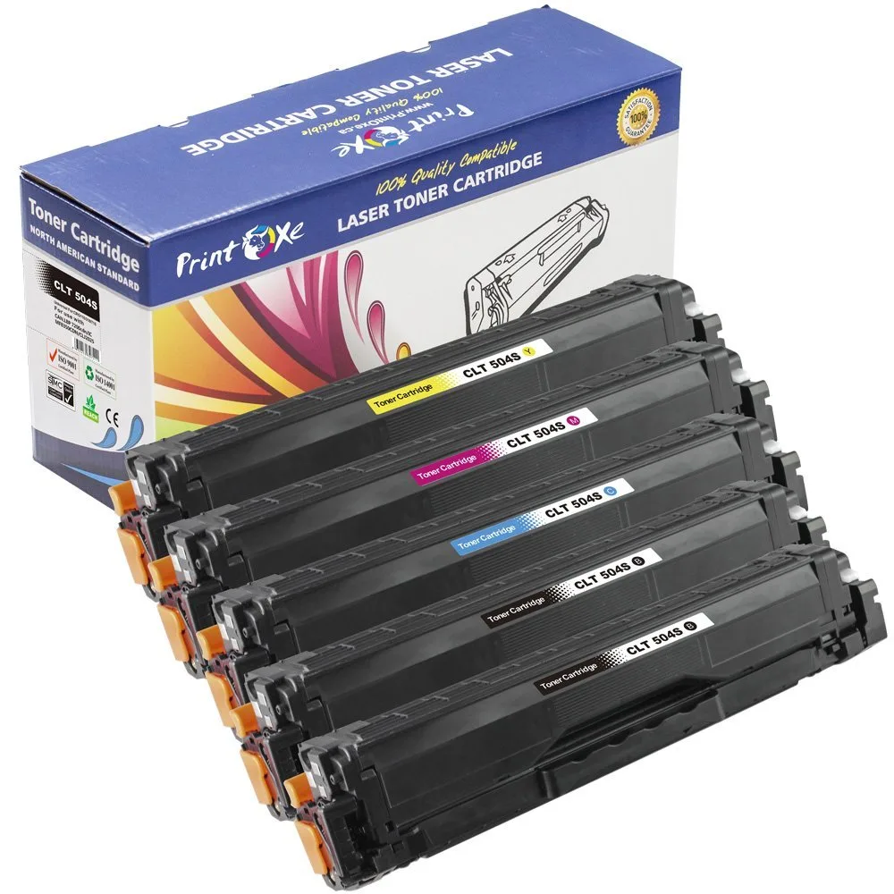 PrintOxe PrintOxe CLT-504S compatible 5-pack toner cartridge set 2 black cyan magenta yellow — product photo