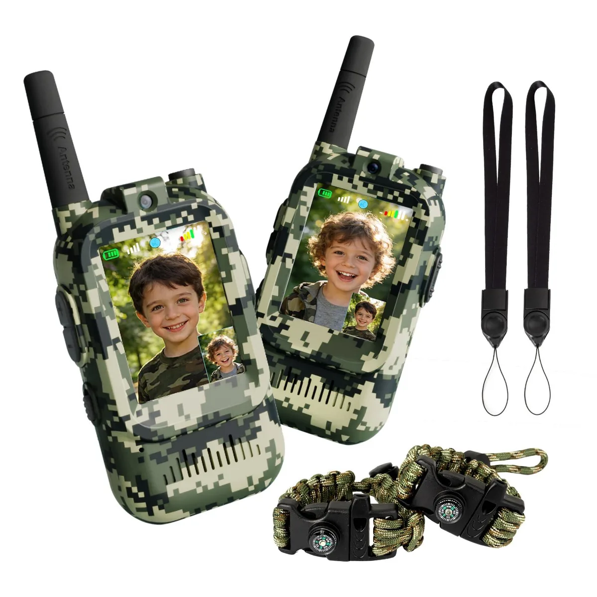  Fabeto DJJ-CG-US Video Walkie Talkie 2 Pack Camo Green 720P — product photo