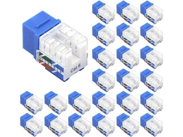 LORDWORLD LORDWORLD Cat6 90-Degree Keystone Jacks 25-Pack Blue — product photo