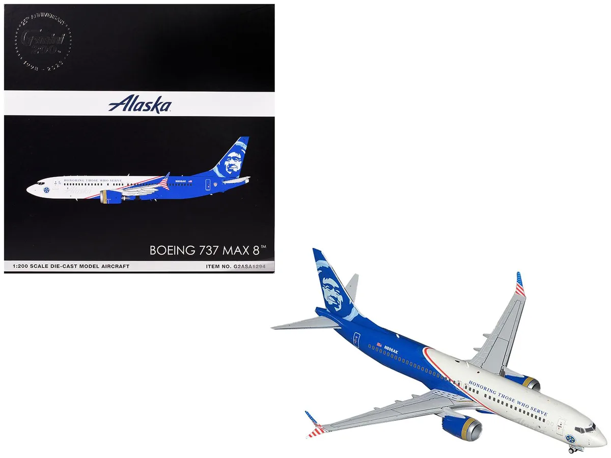 GeminiJets GeminiJets Boeing 737 MAX 8 Alaska Airlines N806AK 1/200 Diecast — product photo