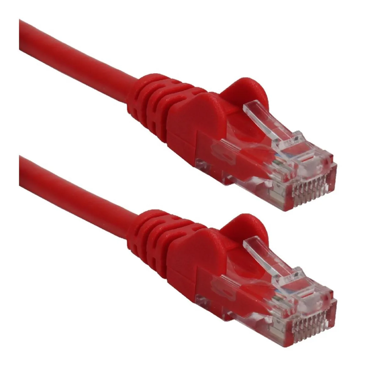 Red 10 ft CAT 6 crossover cable with snagless RJ-45 connectors