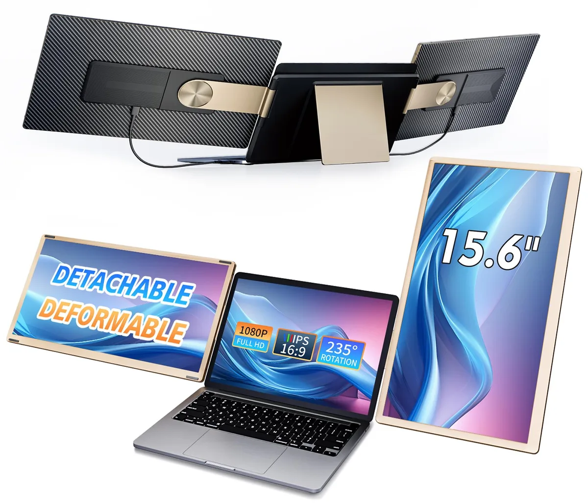 Laptomo Laptomo 15.6" FHD IPS Portable Monitor Triple Screen Extender — product photo