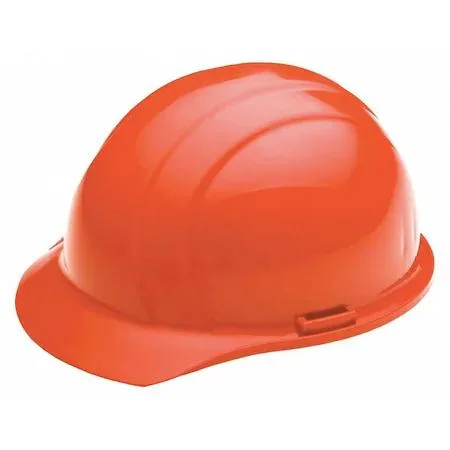 Orange Americana hard hat with 4-point ratchet suspension