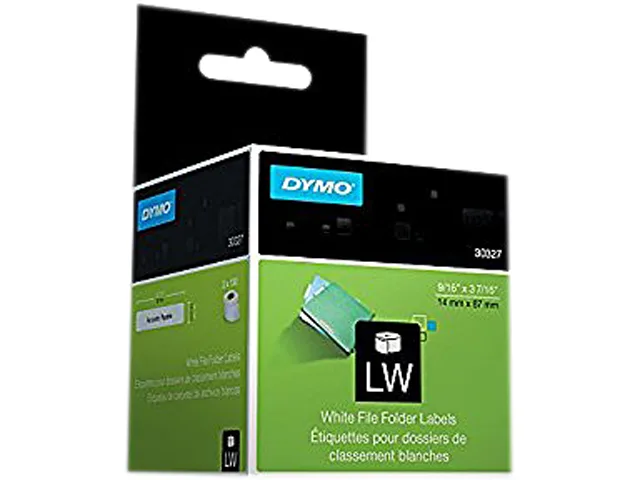DYMO DYMO 30327 1-Up File Folder Labels White 9/16 x 3-7/16 260/Box pos accessory — product photo