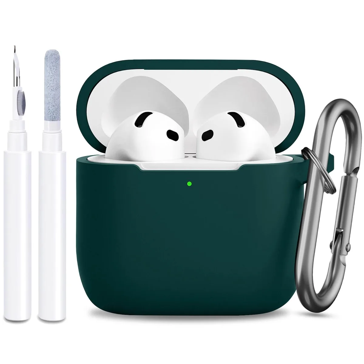  JTOMEI AirPods 4 Case Cover Silicone Dark Green 2.5mm 2024 — product photo
