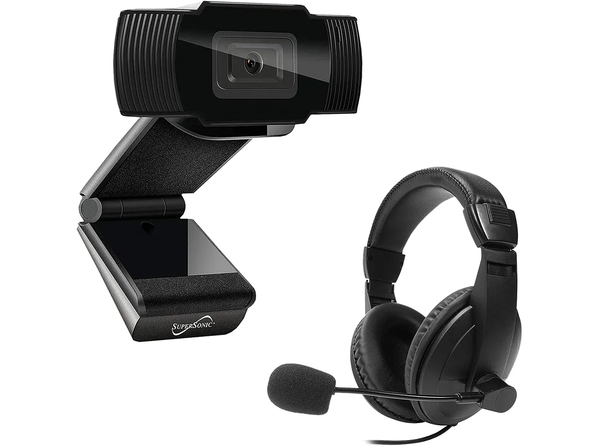 SUPERSONIC SUPERSONIC SC-942 1080p 30fps webcam with headset — product photo