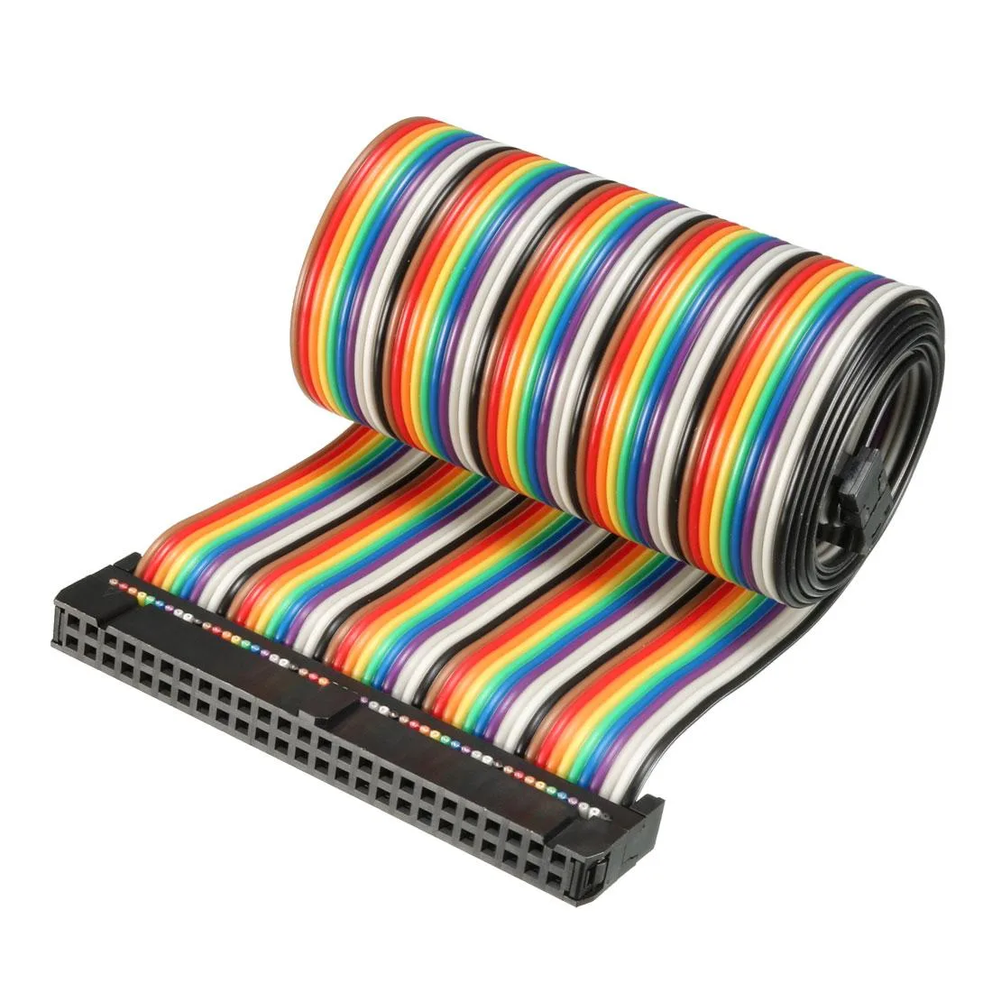 Two new flat rainbow ribbon cables with 50-pin female connectors, 66 cm long, 2.54 mm pitch