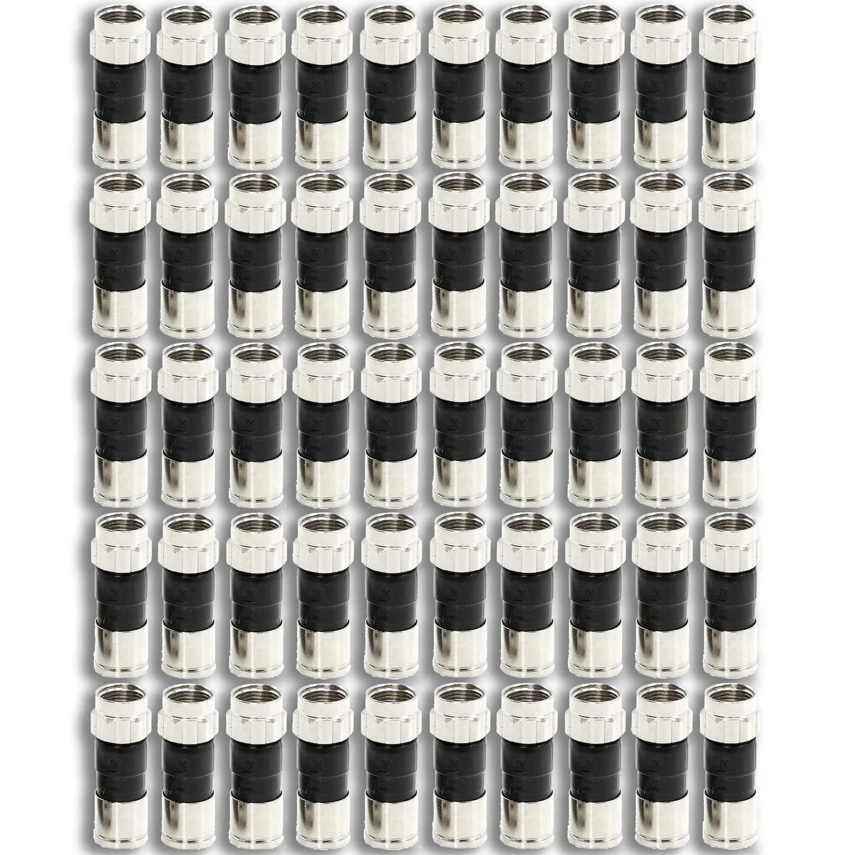 PPC PPC EX6XLPLUS RG6 Quad Compression Connectors 50-Pack — product photo