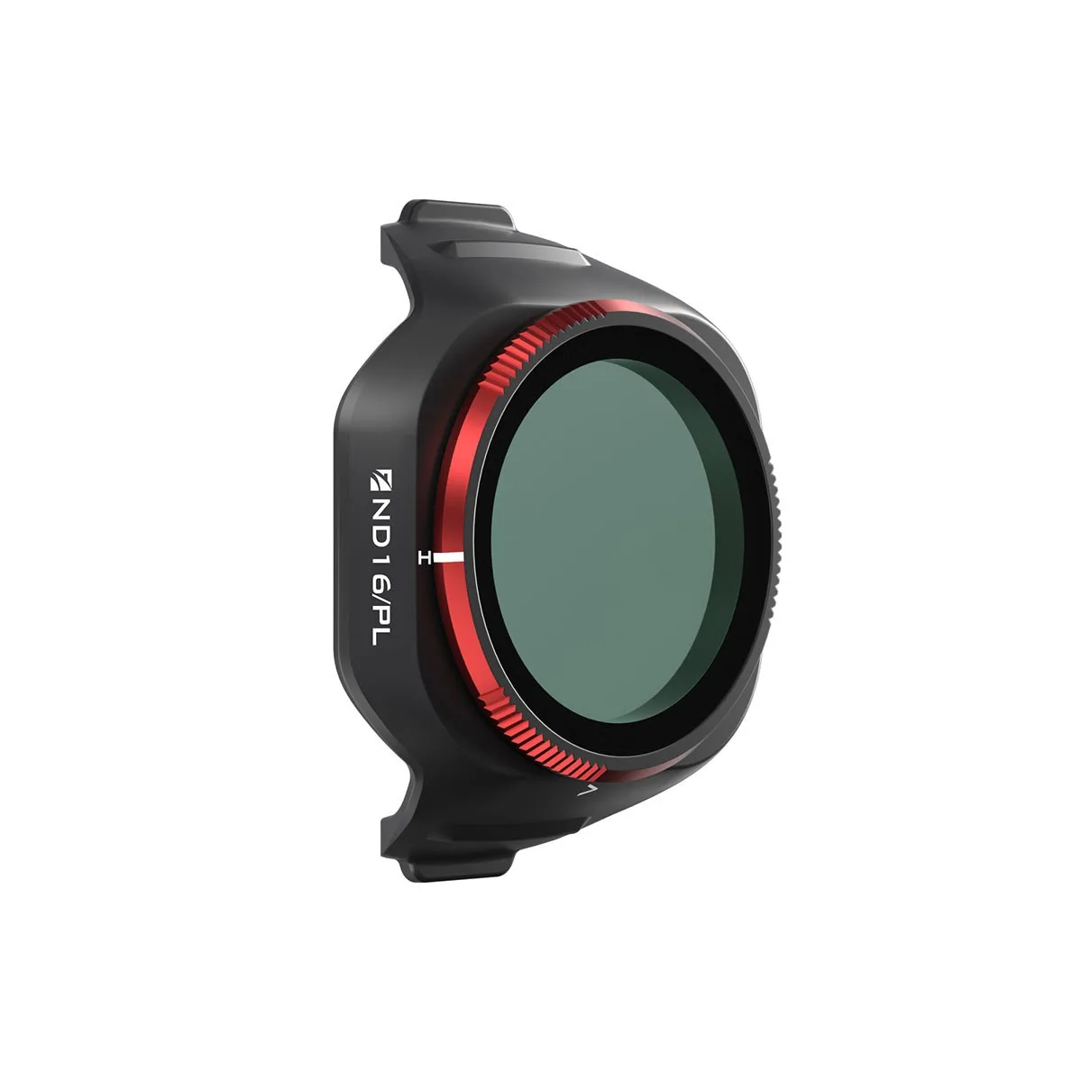 A circular glass filter with a thin black metal frame for the DJI Mini 5 Pro drone camera