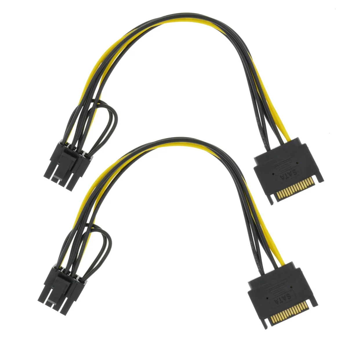 Vszerda Vszerda SATA 15 Pin to 8 Pin (6+2 Pin) Male Cable 22 cm 2 Pack — product photo